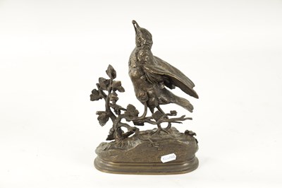 Lot 502 - JULES MOIGNIEZ (1835-1894) A LATE 19TH CENTURY BRONZE SCULPTURE OF A PARTRIDGE