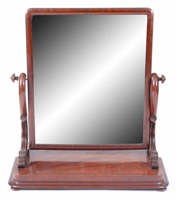 Lot 355 - A LARGE MAHOGANY TOILET MIRROR