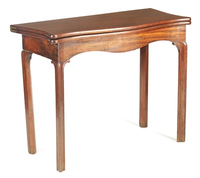 Lot 49 - A GEORGE III MAHOGANY CHIPPENDALE STYLE SERPENTINE TEA TABLE