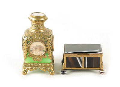 Lot 183 - A 19TH CENTURY FRENCH ORMOLU MOUNTED SCENT BOTTLE