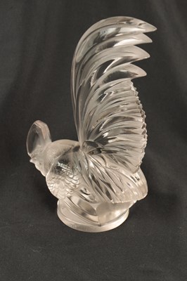Lot 7 - A RENE LALIQUE 'COQ NAIN' CLEAR GLASS AND FROSTED CAR MASCOT