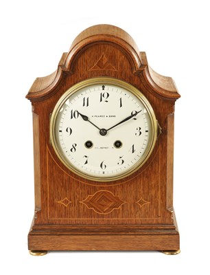 Lot 267 - H.PEARCE & SONS OAK FRENCH MANTEL CLOCK