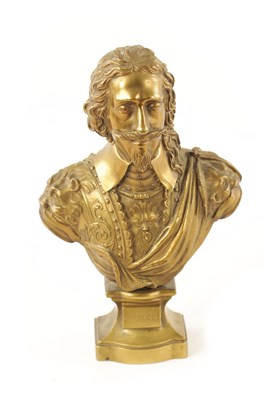 Lot 168 - A 19TH CENTURY BRONZE SCULPTURE OF CHARLES I