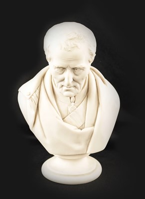 Lot 177 - AFTER JOSEPH PITTS (1830-1870) A VICTORIAN PARIAN WARE BUST OF THE DUKE OF WELLINGTON