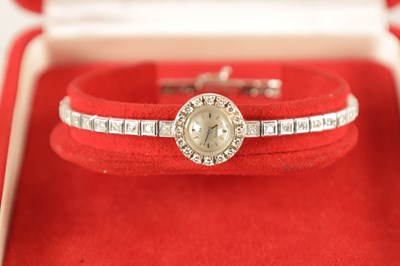 Lot 245 - AN 18CT .750 WHITE GOLD LADIES OMEGA DIAMOND ENCRUSTED COCKTAIL WRISTWATCH