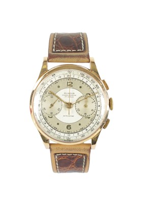 Lot 266 - A GENTLEMENS MUNDUS 18K ROSE GOLD CENTRE SECONDS CHRONOGRAPH WRISTWATCH