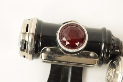 Lot 29 - A JOSEPH LUCAS CHROMED CYCLE REAR LIGHT NO.344 AND ANOTHER BLACK AND CHROME EXAMPLE