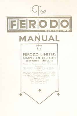 Lot 56 - A VINTAGE 'THE FERODO MANUAL 1936'