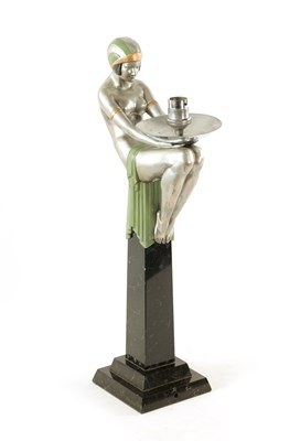 Lot 463 - AN ART DECO FIGURAL TABLE LAMP