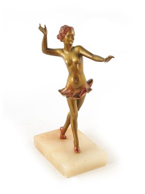 Lot 414 - A LORENZL STYLE ART DECO COLD PAINTED SPELTER FIGURE