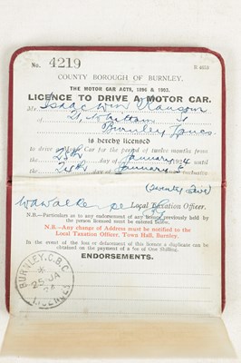 Lot 83 - AN ORIGINAL 1924 COUNTY BOROUGH OF BURNLEY DRIVING LICENSE