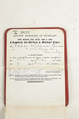 Lot 83 - AN ORIGINAL 1916 COUNTY BOROUGH OF BURNLEY DRIVING LICENSE