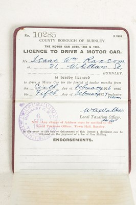 Lot 83 - AN ORIGINAL 1926 COUNTY BOROUGH OF BURNLEY DRIVING LICENSE
