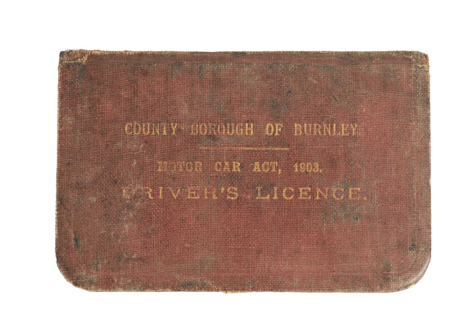 Lot 83 - AN ORIGINAL 1908 COUNTY BOROUGH OF BURNLEY DRIVING LICENSE