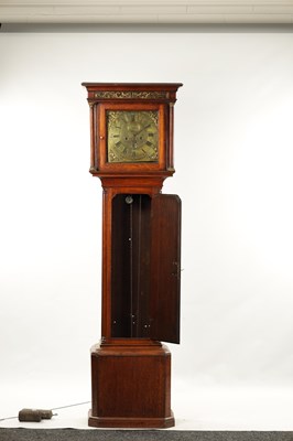 Lot 771 - JOHN FISHER, PRESTON. A GEORGE III OAK 30-HOUR LONGCASE CLOCK