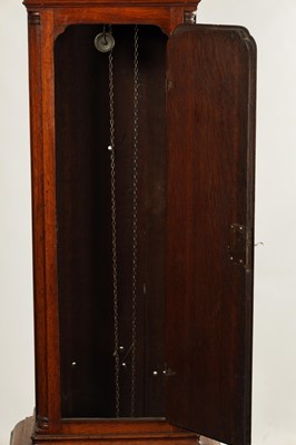 Lot 771 - JOHN FISHER, PRESTON. A GEORGE III OAK 30-HOUR LONGCASE CLOCK
