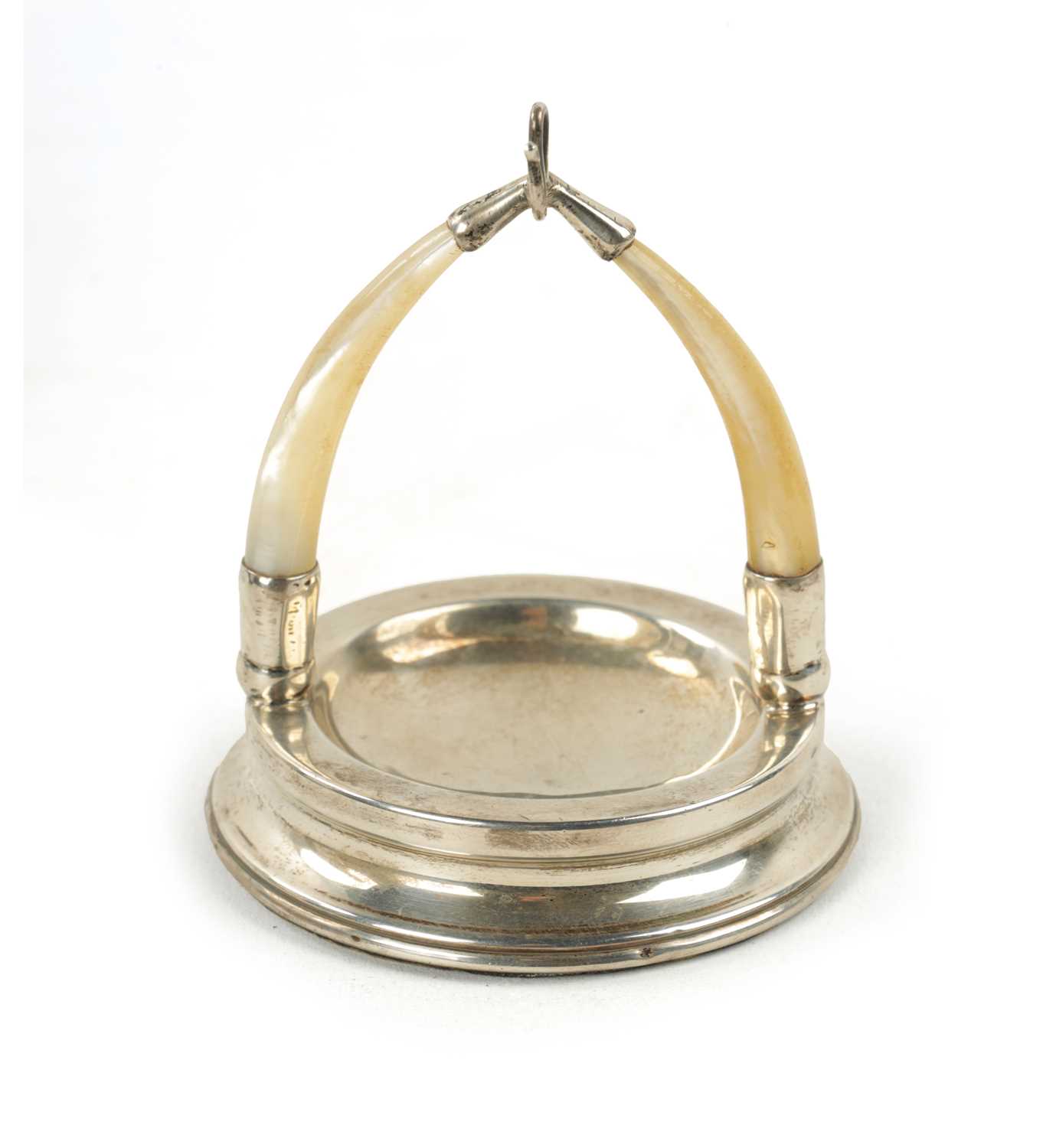 Lot 109 - A SILVER AND MOTHER-OF-PEARL POCKET WATCH STAND