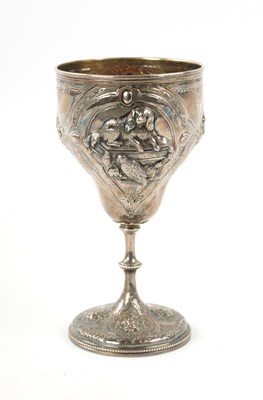 Lot 291 - A VICTORIAN SILVER AND SILVER GILT GOBLET