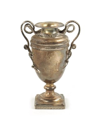 Lot 131 - A SMALL SILVER TROPHY VASE