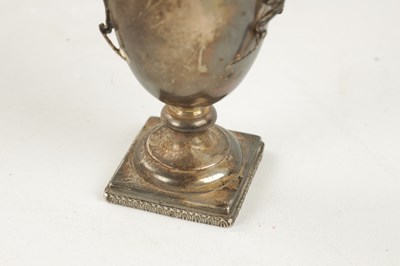 Lot 131 - A SMALL SILVER TROPHY VASE