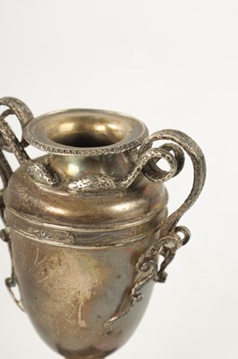 Lot 131 - A SMALL SILVER TROPHY VASE