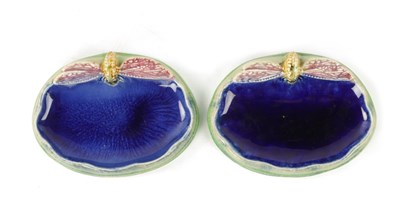 Lot 45 - A PAIR OF EARLY 20TH-CENTURY ROYAL DOULTON PROMOTIONAL SOAP DISHES MADE FOR WRIGHT'S COAL TAR SOAP