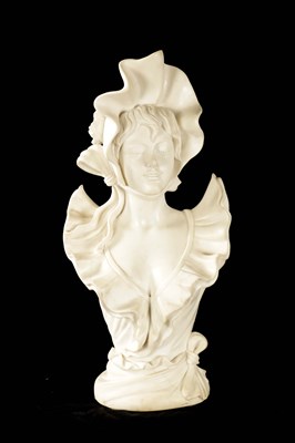 Lot 430 - A GOOD LATE 19TH CENTURY ART NOUVEAU CARVED WHITE MARBLE BUST