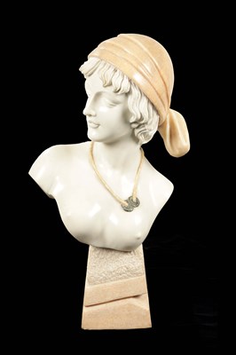 Lot 423 - AN ART DECO CARVED MARBLE BUST