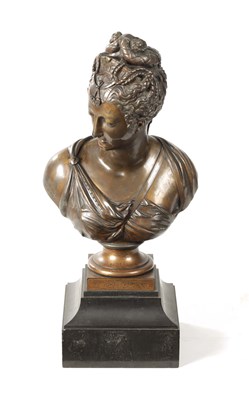 Lot 429 - A LATE 19TH CENTURY GILT BRONZE BUST OF DIANA