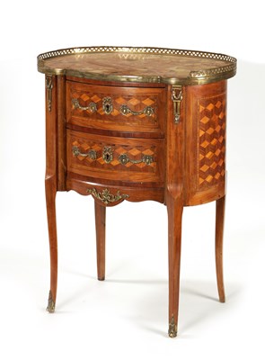 Lot 935 - A 19TH CENTURY FRENCH PARQUETRY INLAID MAHOGANY AND ORMOLU MOUTED COMMODE