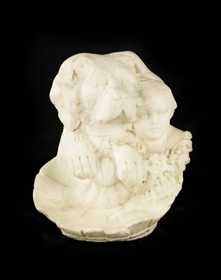 Lot 480 - A 19TH CENTURY CARVED ALABASTER SCULPTURE