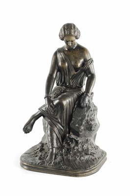 Lot 479 - A 19TH CENTURY BRONZE FIGURAL SCULPTURE