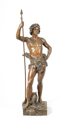 Lot 450 - HENRI PLE. A LATE 19TH CENTURY PATINATED FIGURAL BRONZE OF LARGE SIZE