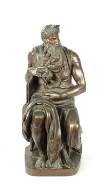 Lot 471 - A LARGE 19TH CENTURY PATINATED FIGURAL BRONZE SCULPTURE