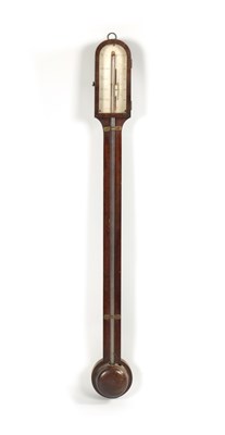 Lot 259 - KING BRTISTOL. A GEORGE III MAHOGANY STICK BAROMETER