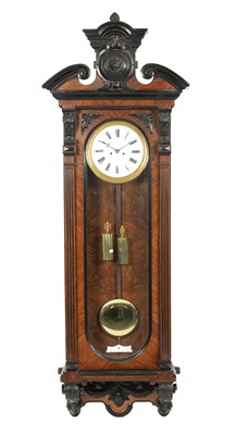 Lot 679 - A LATE 19TH CENTURY GIANT DOUBLE-WEIGHT VIENNA STYLE WALL REGULATOR CLOCK