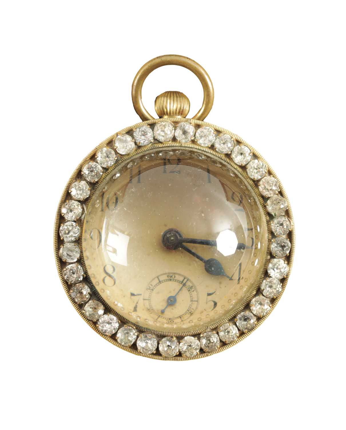 Lot 492 - A LATE 19TH CENTURY MAGNIFIED DESK CLOCK IN CASE