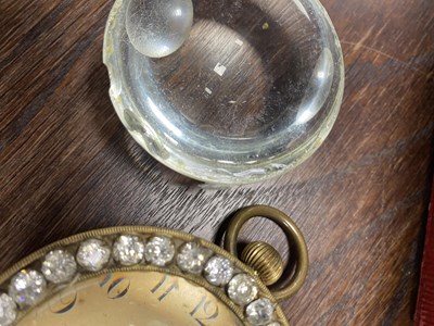 Lot 492 - A LATE 19TH CENTURY MAGNIFIED DESK CLOCK IN CASE