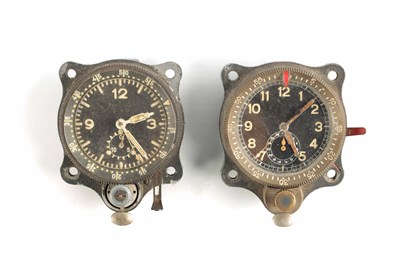 Lot 225 - TWO GERMAN WWII AIRCRAFT COCKPIT CLOCKS