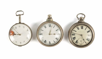 Lot 100 - A COLLECTION OF THREE SILVER PAIR CASED POCKET WATCHES