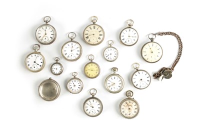 Lot 92 - A COLLECTION OF TEN POCKET WATCHES AND FOUR FOB WATCHES