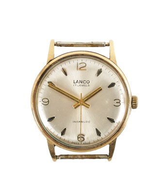 Lot 97 - A GENTLEMAN’S 9CT GOLD LANCO WRISTWATCH