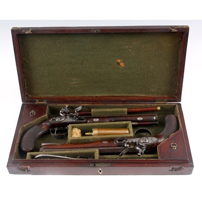 Lot 331 - WOGDON & BARTON, LONDON A FINE CASED PAIR OF...