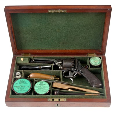 Lot 332 - A MID 19th CENTURY CASED W. TRANTER FIVE-SHOT...