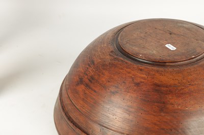 Lot 290 - A LARGE 19TH CENTURY TURNED FRUIT WOOD BOWL