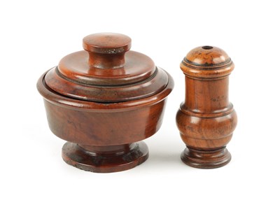Lot 68 - TWO 19TH CENTURY TURNED FRUITWOOD TREEN PIECES