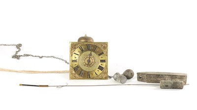 Lot 231 - AN 18TH CENTURY 6.5” BRASS FACED SINGLE HAND 30HR MOVEMENT