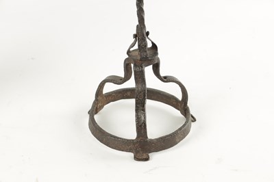 Lot 392 - A 17TH CENTURY WROUGHT IRON TALLOW STICK POSSIBLY IRISH