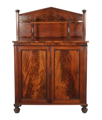 Lot 874 - GILLOWS, LANCASTER. A WILLIAM IV FIGURED MAHOGANY CHIFFONIER