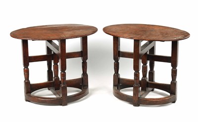 Lot 989 - A PAIR OF 17TH CENTURY STYLE JOINED OAK OCCASIONAL TABLES